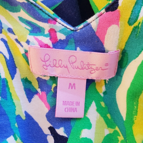 Lily Pulitzer Fleur Dress‎ Womens Medium Travelers Palm Party Multi-color M - Picture 5 of 13